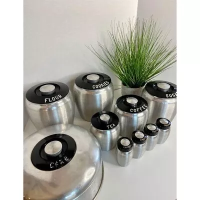 Vintage Kromex Aluminum Canisters Mid Century Retro  10 Pieces • $99