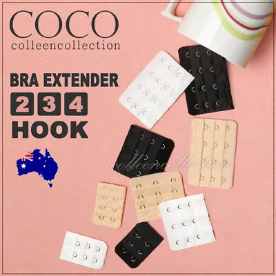 Clip On Bra Extender 2 3 4 Hook Maternity Plus Size Band Strap Extension Pack • $2.75