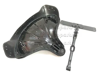 POLICE SOLO SEAT HARLEY LEATHER WITH T-Bar Knucklehead Panhead Shovel TC Bobber • $239.50