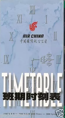 Airline Timetable - Air China - Winter 99 00 • $10.27