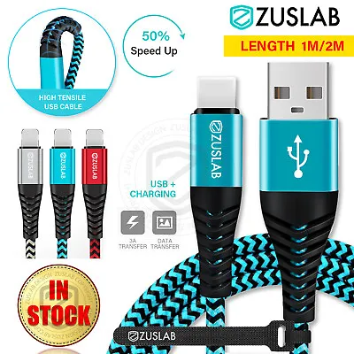 $7.56 • Buy ZUSLAB Nylon USB 3A Fast Charging Cable Data For Apple Charger IPhone IPad