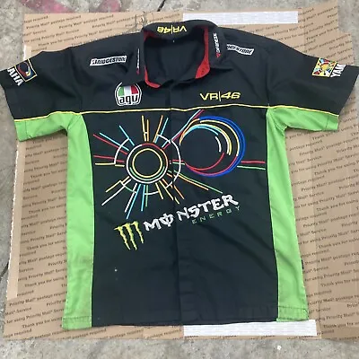 Vintage Monster Energy Valentino Rossi Pit Shirt VR46 Yamaha • $44.99