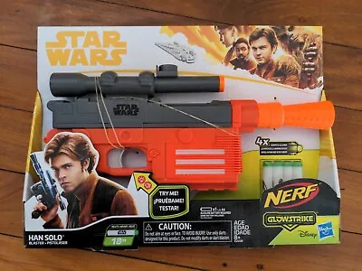 $96 • Buy NERF Glowstrike Star Wars Han Solo Blaster Disney New In Box
