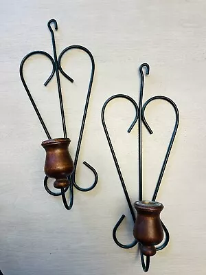 Set Of Heart Metal Candle Holder Wall Sconce Cottage • $23