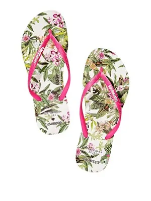 NEW Havaianas X Victoria's Secret Slim Flip-Flop Green Pink Size 9/10 • $18.95