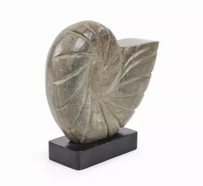 Vintage Soapstone Sculpture Sea Shell Seashell Abstract Stone Marble Large • $235