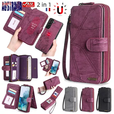 For Samsung S24+ S23 S22 S21/0 FE Ultra Note Removable Case Leather Wallet Cover • $27.19