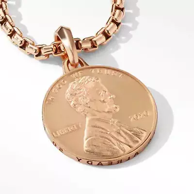 $2200 David Yurman 18k Gold Penny Amulet Pendant • $1499.99