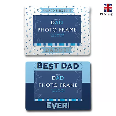 £4.15 • Buy Fathers Day Foiled Photo Picture Frame Best Dad Birthday Grandad Xmas Gift UK