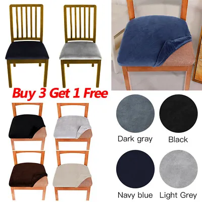 £3.59 • Buy Stretch Dining Chair Seat Covers Seat Cushion Slipcovers Removable Protector UK