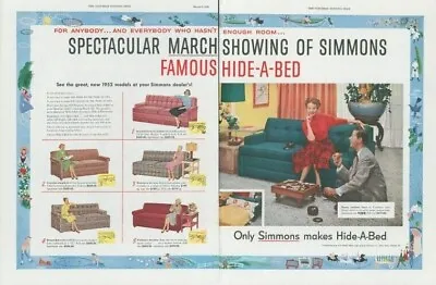1952 Simmons Hide A Bed Go Board Game T Cushion Style Vintage Print Ad SP10 • $19.49