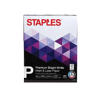 Staples Premium 8.5  X 11  Multipurpose Paper 24 Lbs. 98 Bright 500/Ream 733332 • $16.99