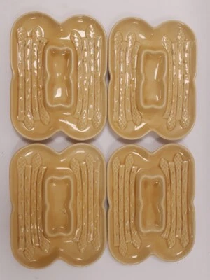 £9.99 • Buy Vintage Portuguese Mustard Yellow Casa Pupo Pottery Asparagus Serving Dishes