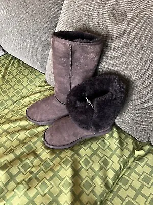 Ugg Boots Classic II Tall Winter Women  SZ8 Dark Chocolate Brown Preowned 5815 • $38.88