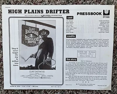 '73 Vintage Western Movie Memorabilia/pressbook/eastwood In High Plains Drifter • $23