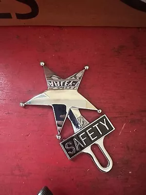 Harley Knucklehead Panhead Flathead CHROME Safety Star License Plate Topper 974C • $50