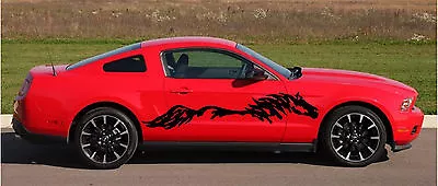 Mustang Graphic Kit Horse Pony Decal Car Truck Mustang Stickers Set Of 2 10x50 • $29.99