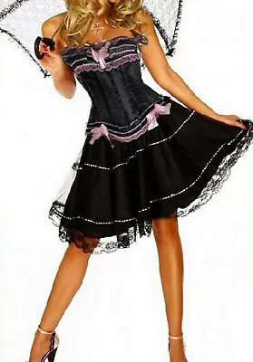 Burlesque Moulin Rouge Fancy Dress Can Can Girl Outfit Costume UK 8 10 12 14  • £15.99