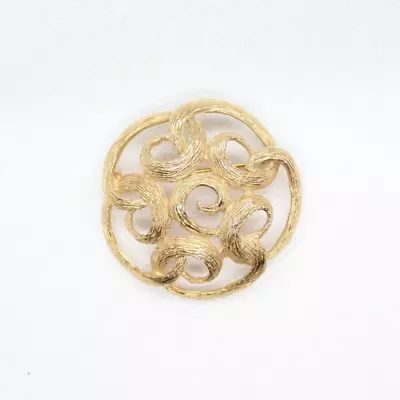 Vintage Sarah Coventry Gold Tone Knot Brooch Pin Round 2  Wide • $15