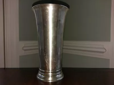 Restoration Hardware Mint Julep Silver Pewter Vase 8  Tall Skinny Metal Round • $159.99