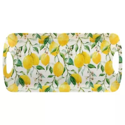 Lemon Grove Melamine Medium Rectangular Serving Tray Snacks Platter Lightweight • £7.75