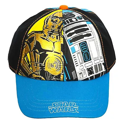 Bioworld Star Wars R2-D2 And C-3P0 Blue Youth Snapback Hat NEW • $13.99