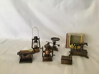 Vintage Die Cast Bronze Metal Miniature Pencil Sharpener  Set Of 6 • $10