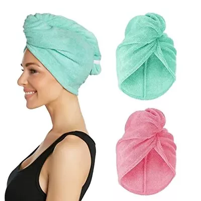 Extra Long Microfiber Hair Towel Wrap For Women And Men 2 Pack Bathroom Essentia • $28.29