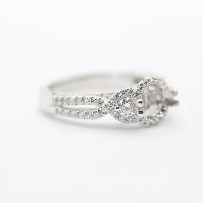 Verragio Venetian Three Stone Diamonds Semi-mount Ring In 18k White Gold 5.75us • $975