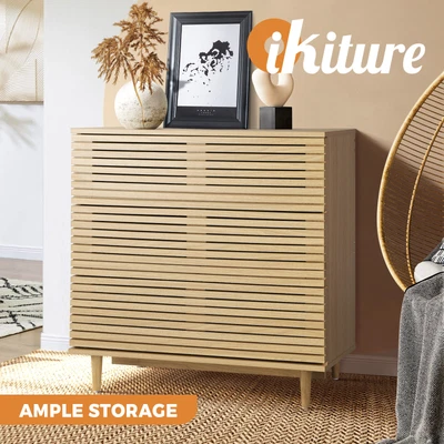 $159.90 • Buy Oikiture 3 Chest Of Drawers Tallboy Dresser Table Storage Cabinet Bedroom