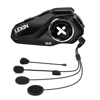 6Riders 2000m LEXIN G2 Motorcycle Headset Bluetooth Helmet Intercom FM Speaker • $59.99