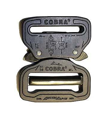 AustriAlpin 38mm 1.5  Matt Black Cobra Buckle + Clips FY38MVF-B -Male Adjustable • £21.60