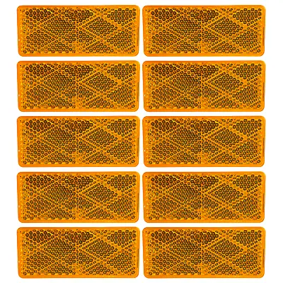 Class A 2.75  (70mmx30mm) Rectangular Reflector Strong Stick-on - 10 Pack Amber • $16.75