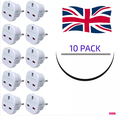 £7.49 • Buy 5/10x Uk To Eu Euro Europe European Travel Adaptor Power Plug Convert 3 To 2 Pin