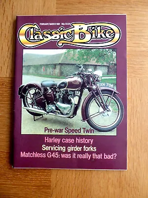 Classic Bike Magazine Feb/Mar 1981 Pre-War Speed Twin Harley Matchless G45 • $6.78