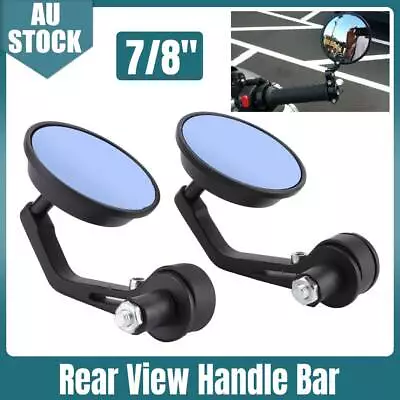 7/8  Universal Round Motorcycle Rear View Handle Bar End Rearview Side Mirrors • $18.26