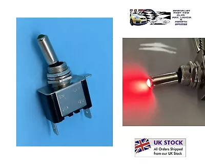 12V 20A LED Illuminated On/Off Toggle Flick Switch Lighted Car Dashboard - Red • £2.69