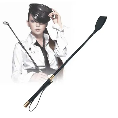 $12.89 • Buy Riding Crop Horse Whip Black PU Leather Horse Whip Hacking Cane 54cm Long