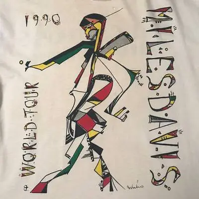 VTG 1990 Miles Davis Last Tour Shirt Short Sleeve White Unisex • $16.99