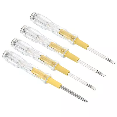 Voltage Tester AC 150-500V Slotted And Phillips Screwdriver Clear Yellow 4pcs • $7.87