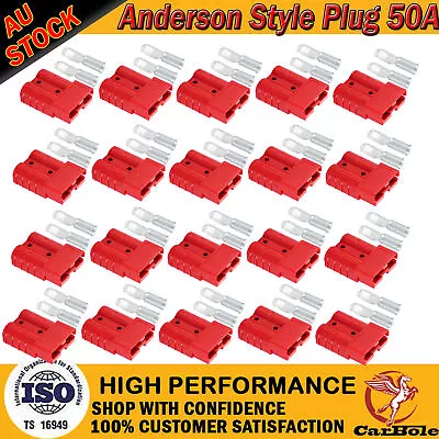 20pcs Anderson Style Plug Connectors 50 AMP 6AWG-10AWG 12-24V DC Power Tool RED • $30.99