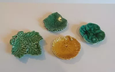 Group/4  Vintage / Antique Majolica Leaf Design Butter Pats • $229.99