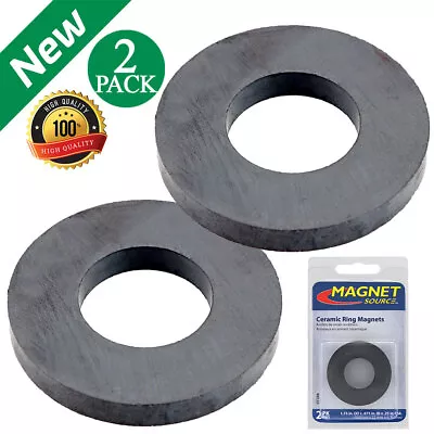 2 Ceramic Ring Magnets 0.225  Thick Pull Rating 2.17LB Imanes De Anillo Ceramica • $9.59