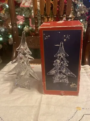 Vintage Clear Glass Lead Crystal Christmas Tree 8” Toscany Collection • $30