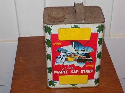 Vintage Pure Maple Syrup One Gallon Empty Can • $55