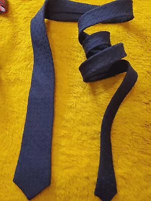 Gitman Bros ~ Mens Wool Dress Tie ~ Black & Indigo ~ Xl Tall Long ~ 62  • $19.99