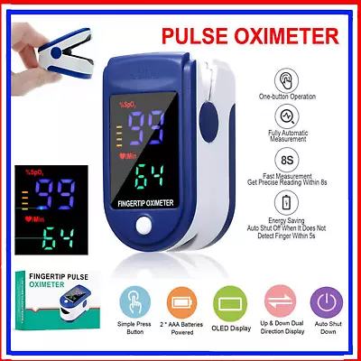 Finger Tip Pulse OximeterLED Display Blood Oxygen Saturation O2 Health Monitor* • $2.99