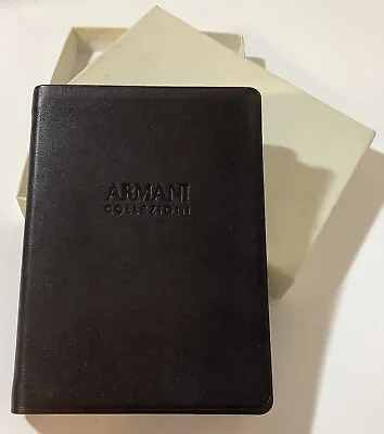 Armani Collezioni Journal Notebook Black Leather Bound Lined Paper 5.75” • $39.97