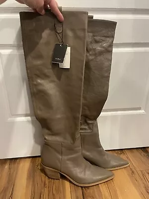 Zara Leather Boots Over The Knee • $75