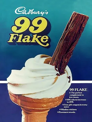 Cadbury's Flake 99 Ice Cream Kitchen Food Sweets Novelty Gift Sign • £3.95